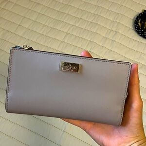 Kate Spade Taupe Wallet with Gold Accents